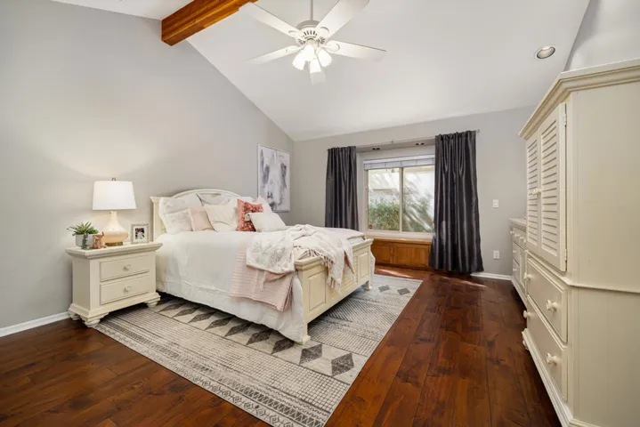 guest bedroom with window seat