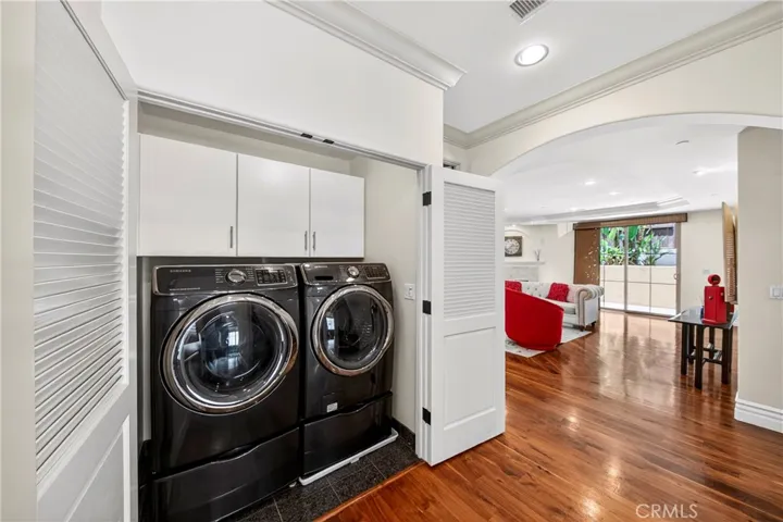 2nd floor - washer dryer enclosed in closet.