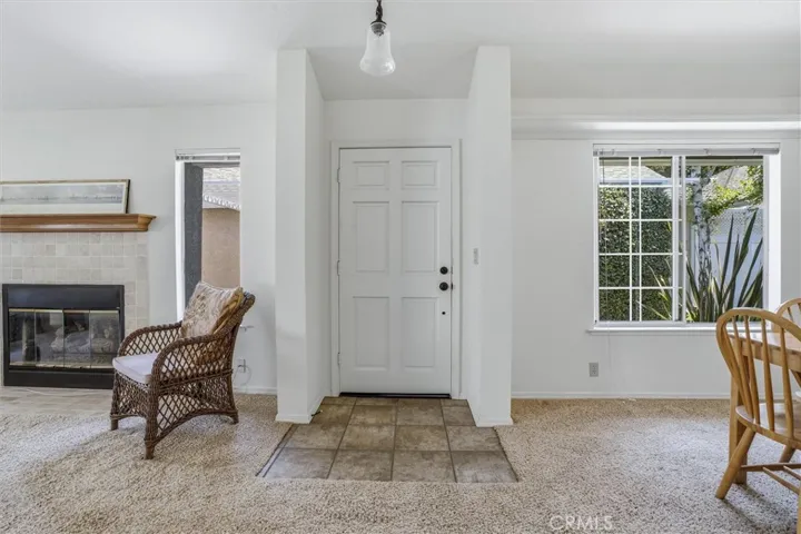 Front tile entryway Foyer into open concept living area