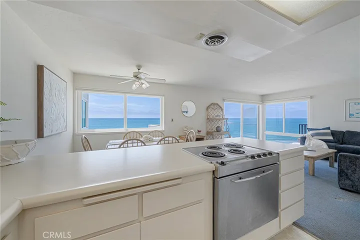 Ocean-View Kitchen & Living Area