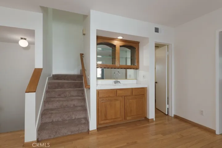 Wet Bar and Stairs to Bedrooms