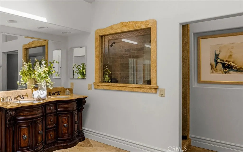 Upgraded walk-in shower in primary bathroom