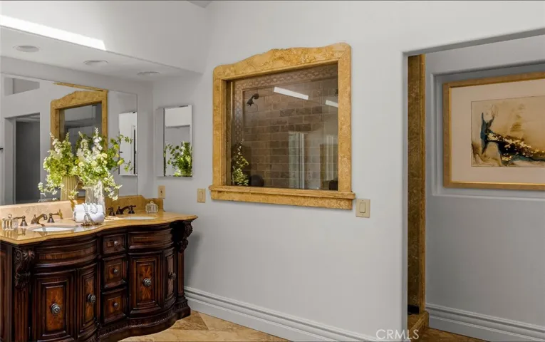 Upgraded walk-in shower in primary bathroom