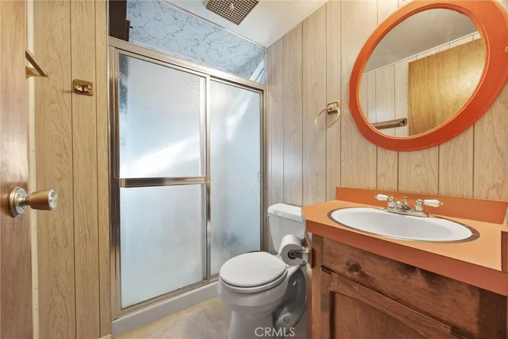 Primary bathroom upstairs with walk-in shower.