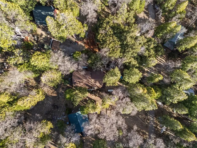 Aerial view of cabin