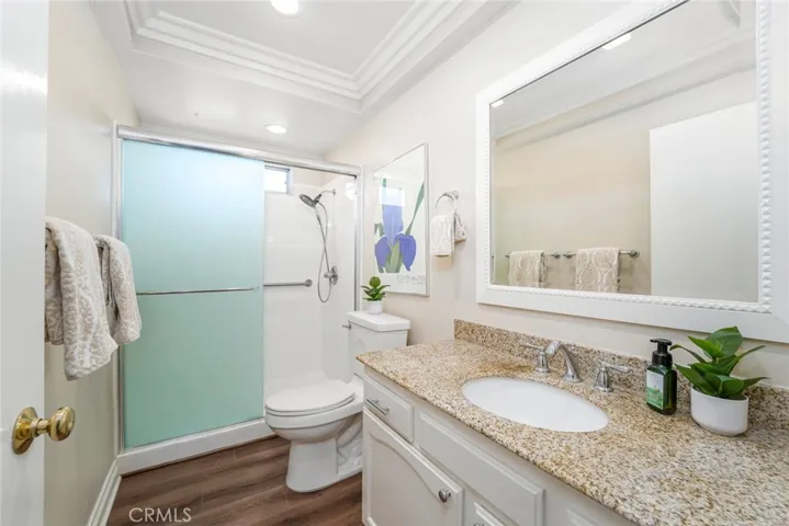 Walk in shower in guest bathroom