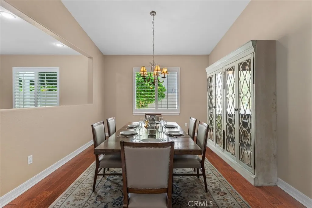 Dining room virtually staged