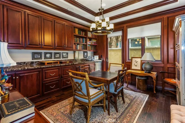 Library with custom woodwork