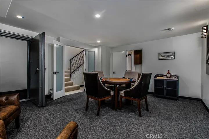 lower level poker room has a walk-in safe