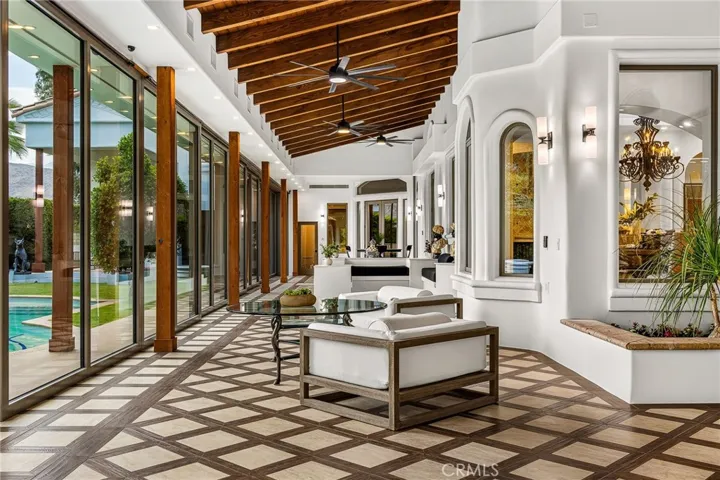 social area has a 110 ft retractable glass wall- its literally the largest residential retractable wall that is made