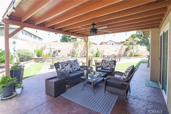 View of the Cover Patio and Backyard in background