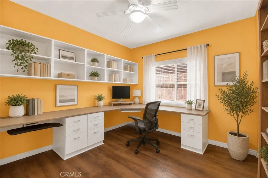 Virtually Staged - Office with Built Ins.  Or Make it a 3rd Bedroom or Craft Room