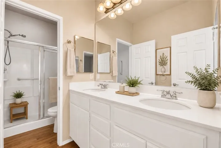 Virtually Staged - Primary Bathroom with Walk In Shower