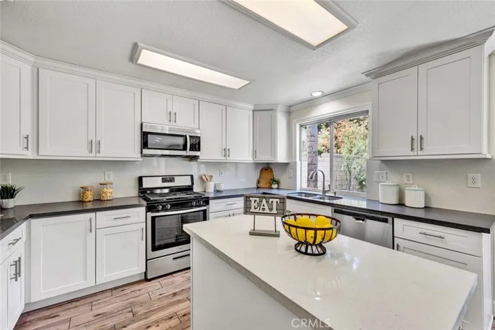 Remodeled kitchen with stainless steel appliances