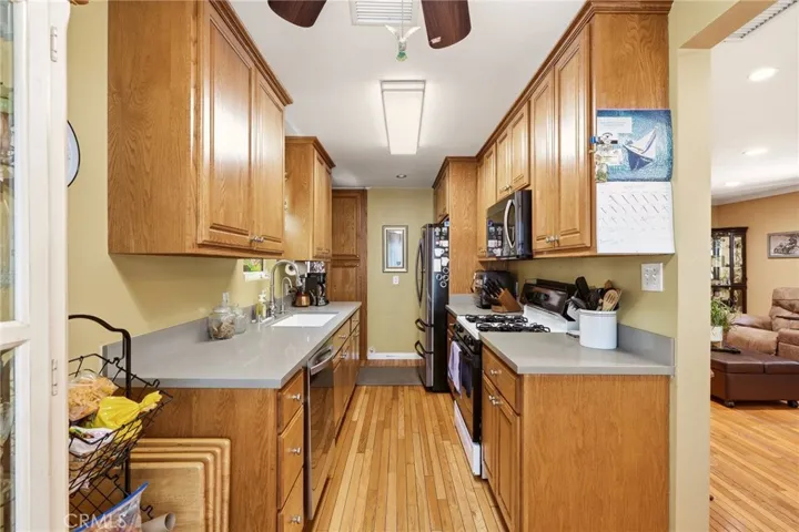 Enjoy preparing meals in this updated kitchen with ample counter space and storage.