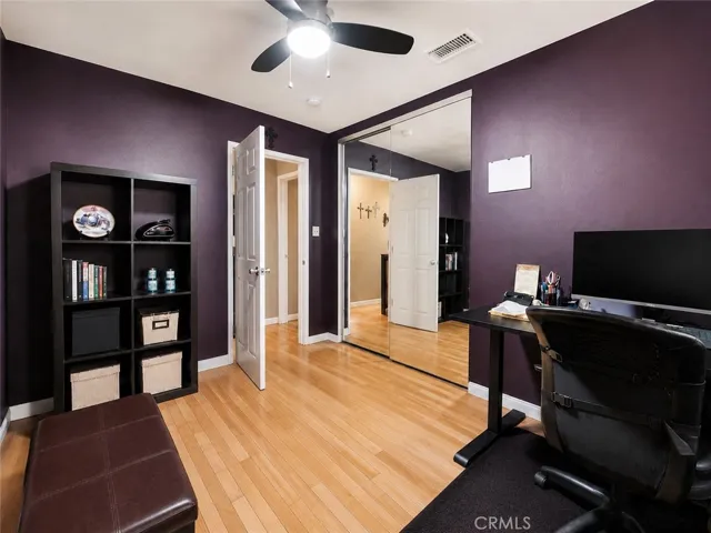 Flexible second bedroom offers the perfect space for a home office, guest room, or hobby room.