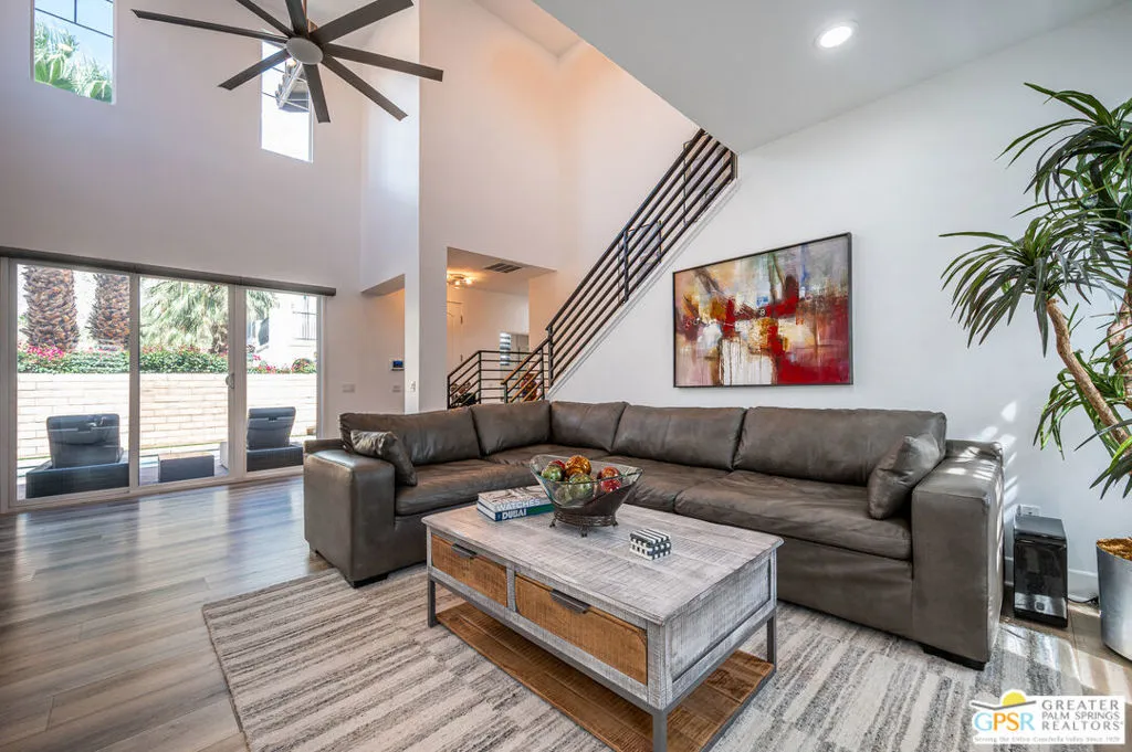 living room with mountain view