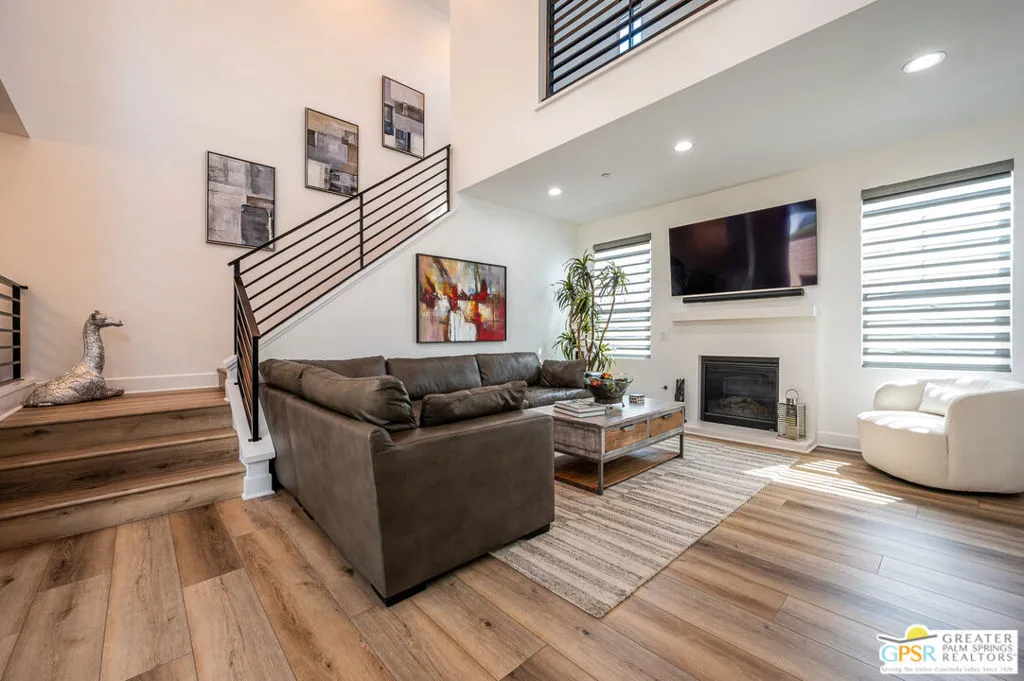 living room with fireplace