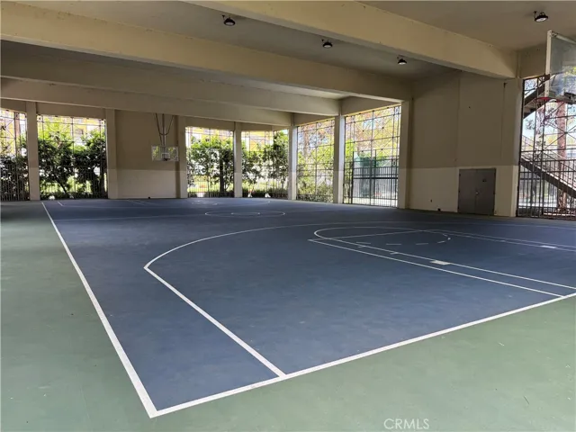 Basketball court under the upper tennis court