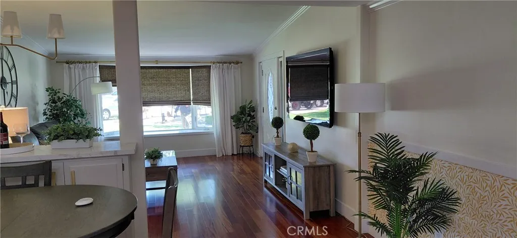 view of living room from the kitchen