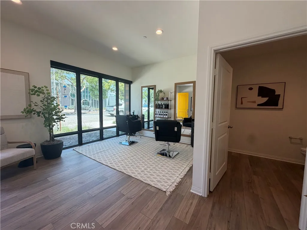 Barbershop or hair salon setup workspace downstairs.