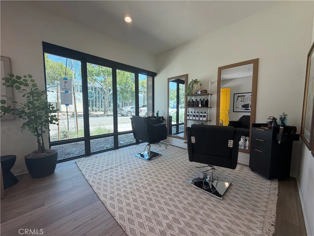 Barbershop or hair salon setup workspace downstairs.