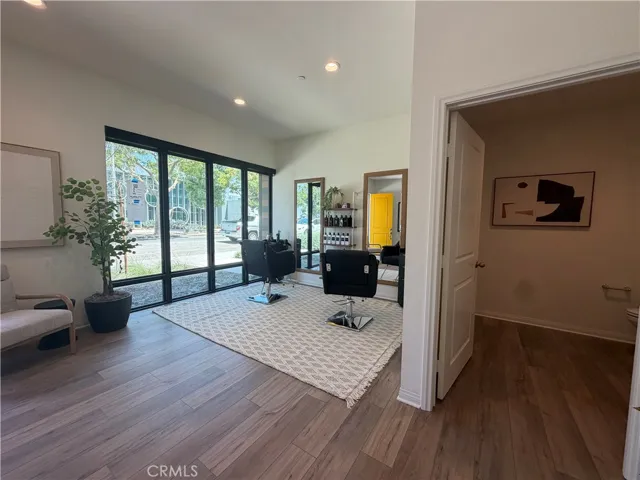 Barbershop or hair salon setup workspace downstairs.