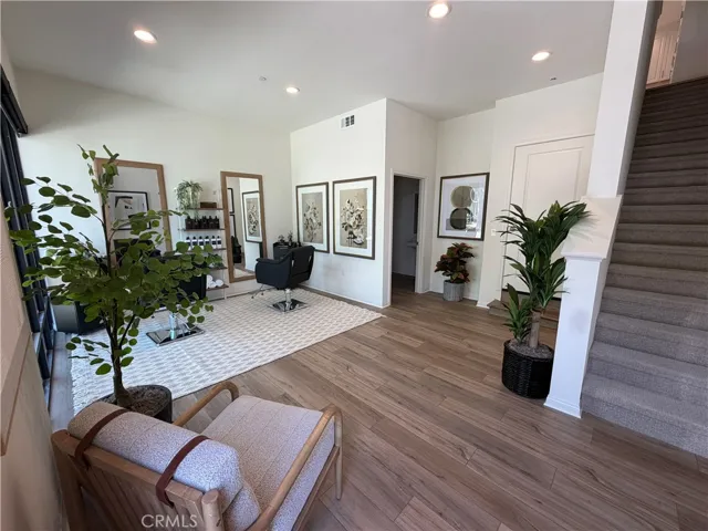 Barbershop or hair salon setup workspace downstairs.
