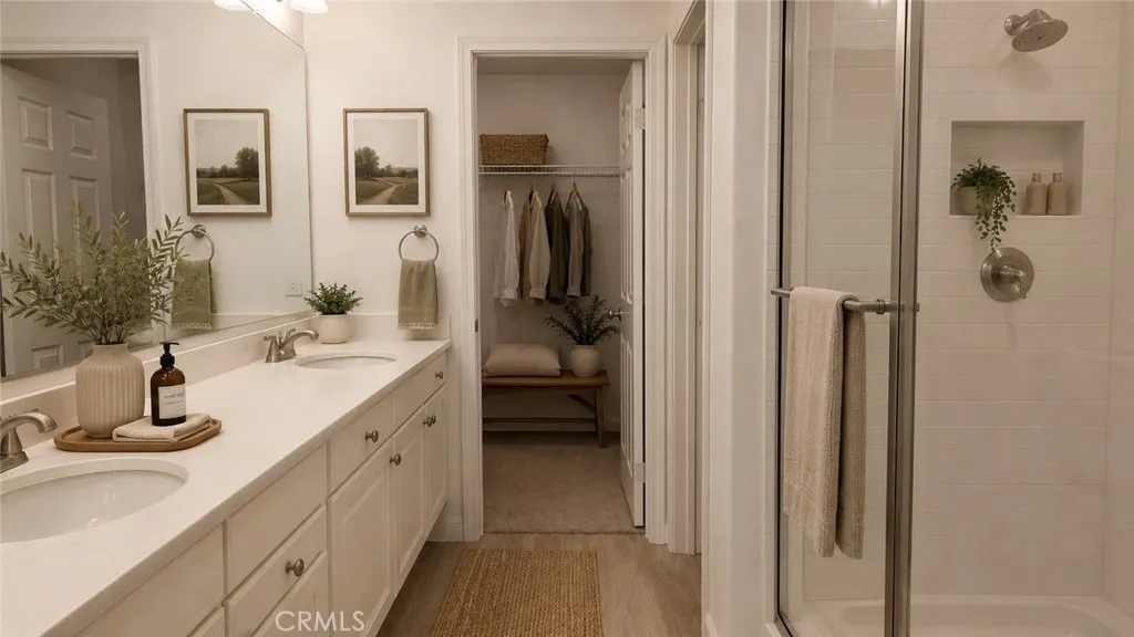 Virtually staged Primary Bath #1 (3rd Floor)