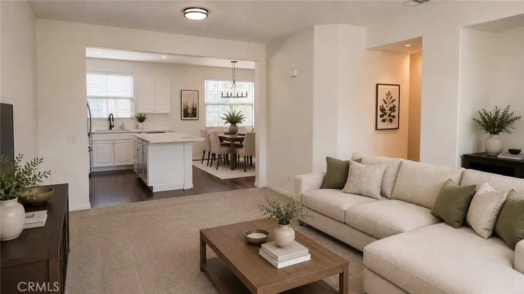 Virtually staged Living, Kitchen, Dining room (2nd Floor)