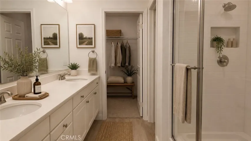 Virtually staged Primary Bath #1 (3rd Floor)