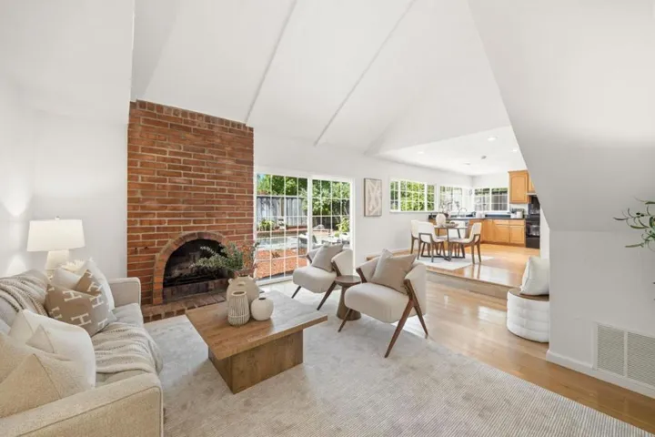 Family room, breakfast nook and kitchen