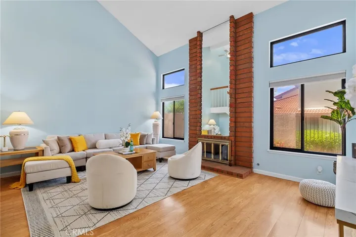 High ceiling living room