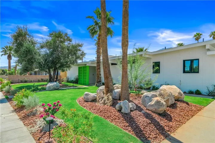 Professional landscaped front yard