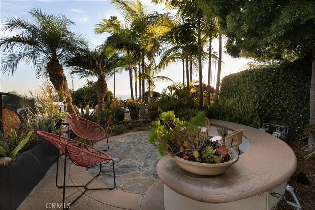 Private Patio set back from the street.