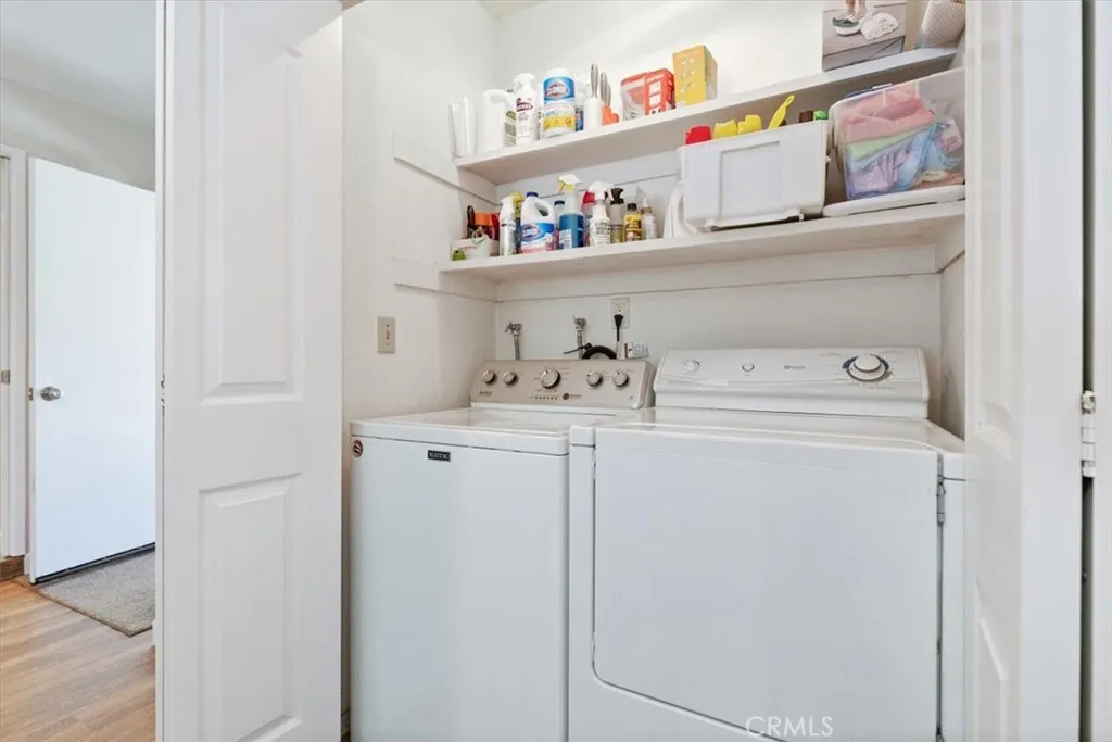 Indoor laundry- washer, dryer included.