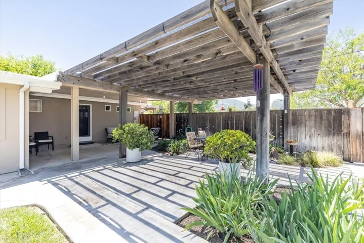 Relaxing outdoor space outside primary bedroom