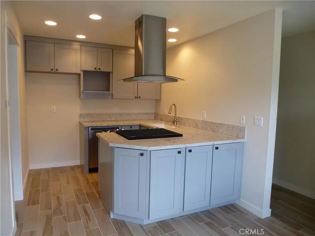 kitchen before fridge/microwave installed
