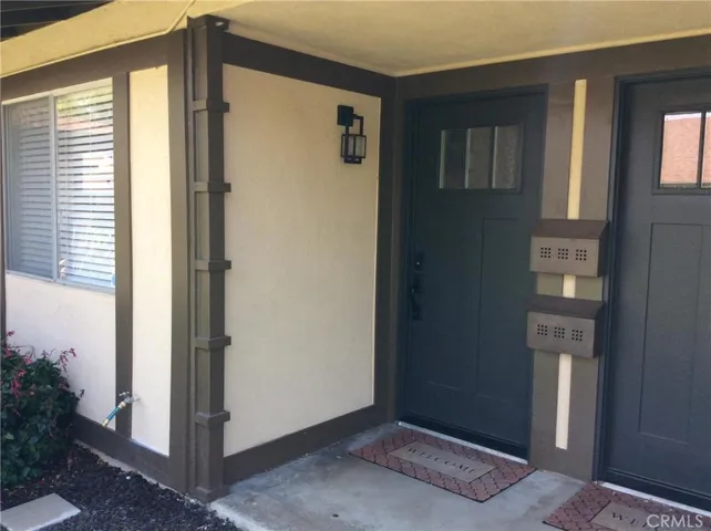 Front door on left