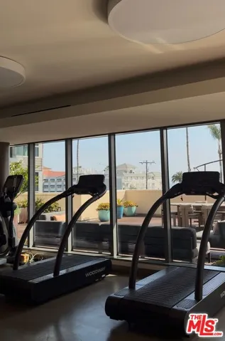 Gym overlooking ocean views