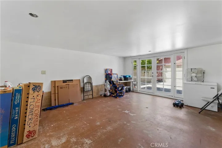 Large walk out room with double door entry