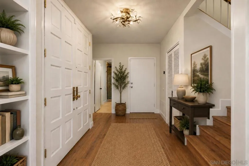 Foyer, virtually staged.