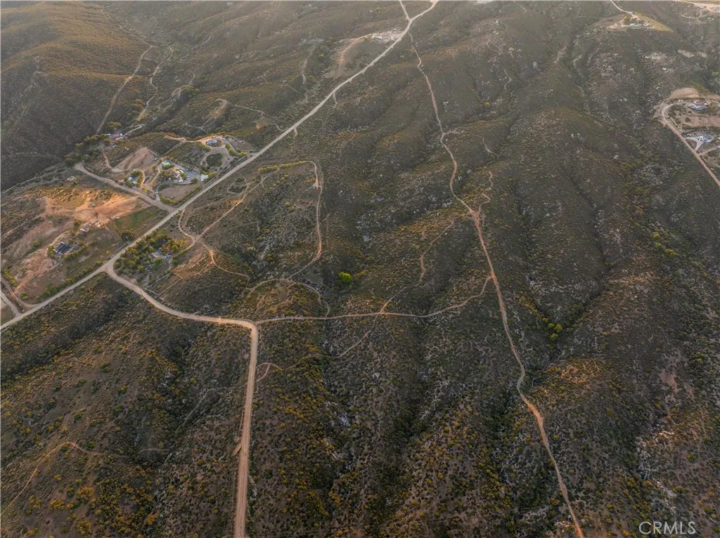 Elevated perspective of the properties, natural landscape