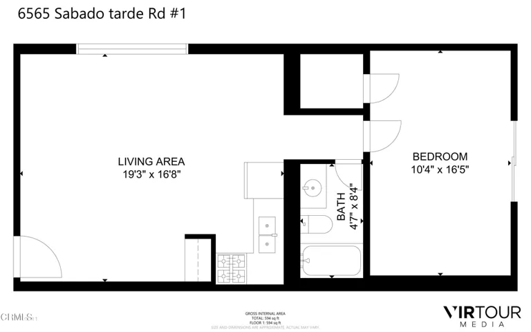1 Bedroom floor plan