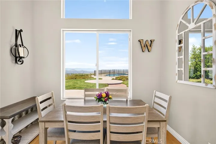 Formal dining room with views