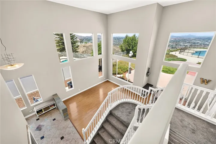 Formal dining room from up stairs with view 16318 sun summit drive, riverside, california 92503