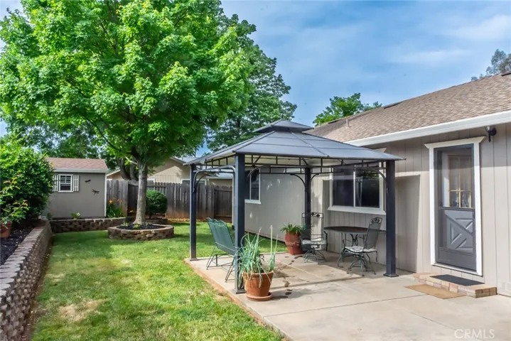 Metal Gazebo has an insulated roof and water misters