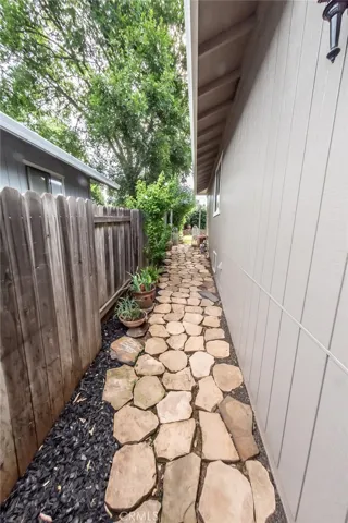 North side has ledge stone pathway