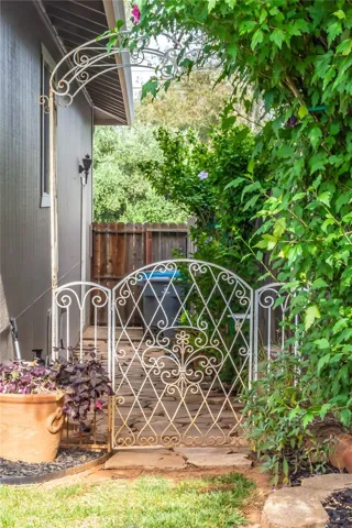 Whimsical gate on north side