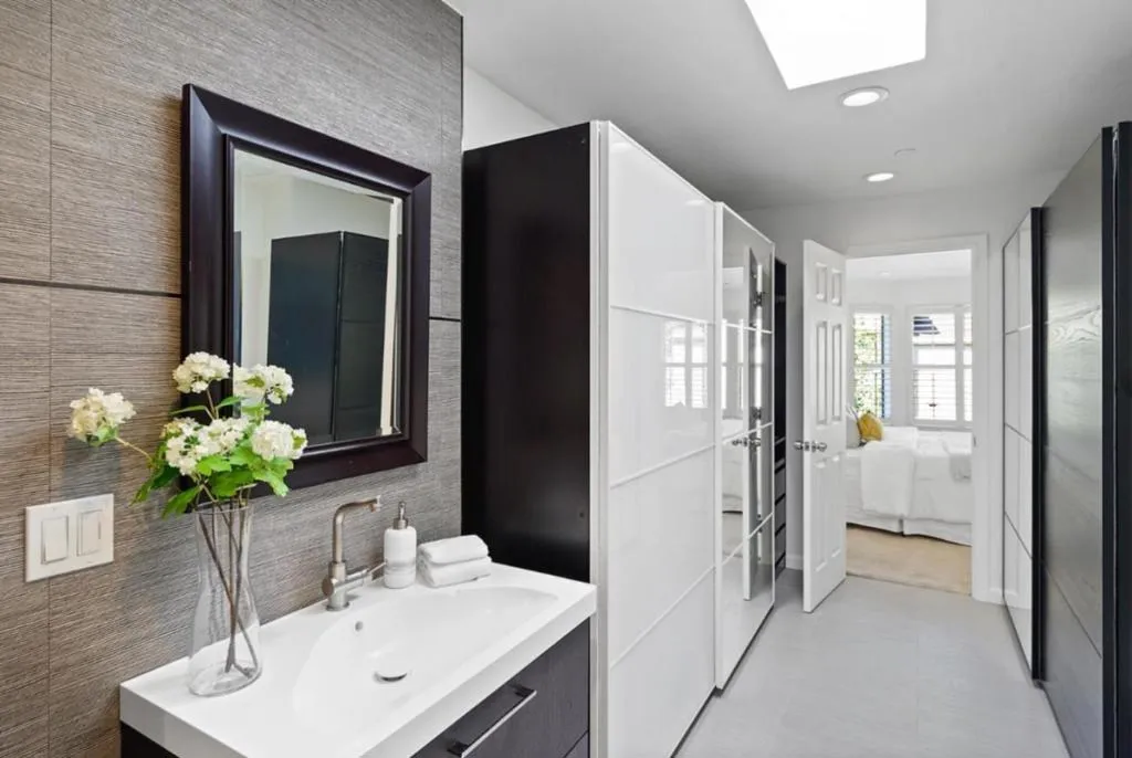 Front Bathroom with modern closet units